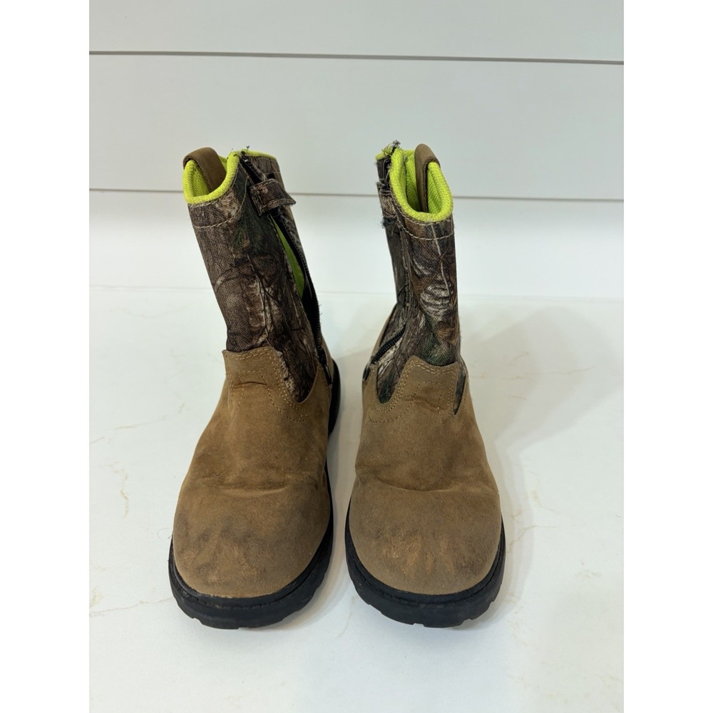 Magellan Outdoors Youth 11D Realtree Camo Boots Brown Zip Up Outdoor Hunting